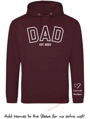 Father Day Hoodie - Dad Est… Personalised with kids names on sleeve