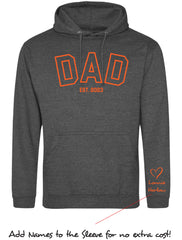 Father Day Hoodie - Dad Est… Personalised with kids names on sleeve