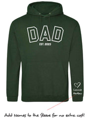 Father Day Hoodie - Dad Est… Personalised with kids names on sleeve