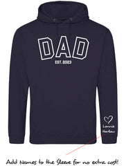 Father Day Hoodie - Dad Est… Personalised with kids names on sleeve