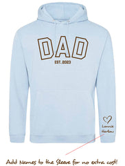 Father Day Hoodie - Dad Est… Personalised with kids names on sleeve