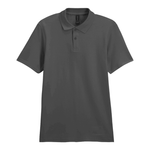 Charcoal polo shirt on a white background