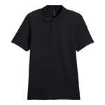 Black polo shirt on a white background