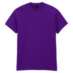 A solid purple short-sleeve crewneck t-shirt displayed flat against a plain white background.