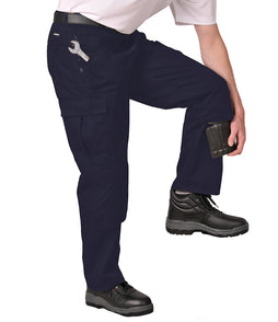 UPF rating of 50+, Belt loops. Zip fly with hook and bar over. Reinforced seat and knees, Two front patch pockets and two zip pockets with slanted entry. Two side zip pockets and two rear zip pockets, Right leg pocket with tear release fastening, WRAP Certified Production. Knee pad pockets to take knee pads PW102, 65% polyester/35% cotton, 245gsm