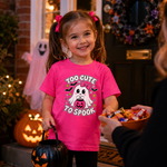 Too Cute To Spook – Kids (extra cute pink) Halloween T-Shirt