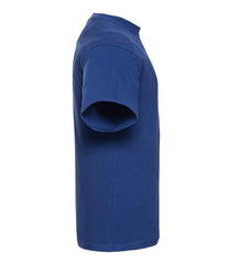 010M Bright Royal Left - short-sleeve t-shirt featuring a twin-needle coverseamed ribbed neck trim, self-fabric taped neck, double layer yoke and shoulder panels for durability, twin-needle armholes, and twin-needle sleeves and hem. Suitable for a 60°C domestic wash