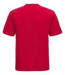 010M Classic Red Back - short-sleeve t-shirt featuring a twin-needle coverseamed ribbed neck trim, self-fabric taped neck, double layer yoke and shoulder panels for durability, twin-needle armholes, and twin-needle sleeves and hem. Suitable for a 60°C domestic wash