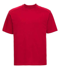 010M Classic Red Front - short-sleeve t-shirt featuring a twin-needle coverseamed ribbed neck trim, self-fabric taped neck, double layer yoke and shoulder panels for durability, twin-needle armholes, and twin-needle sleeves and hem. Suitable for a 60°C domestic wash