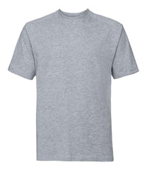 010M Light Oxford Front - short-sleeve t-shirt featuring a twin-needle coverseamed ribbed neck trim, self-fabric taped neck, double layer yoke and shoulder panels for durability, twin-needle armholes, and twin-needle sleeves and hem. Suitable for a 60°C domestic wash