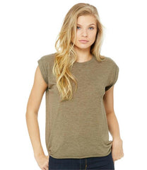 BL8804 -Bella Ladies Flowy Rolled Cuff Muscle T-Shirt