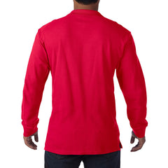 Premium Cotton Long Sleeve Double Pique Polo Shirt