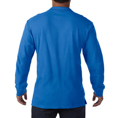 Premium Cotton Long Sleeve Double Pique Polo Shirt