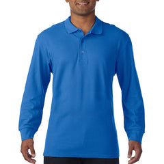 Premium Cotton Long Sleeve Double Pique Polo Shirt