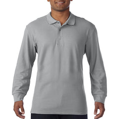 Premium Cotton Long Sleeve Double Pique Polo Shirt