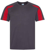 JC003 Charcoal/Fire Red Front