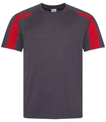 JC003 Charcoal/Fire Red Front