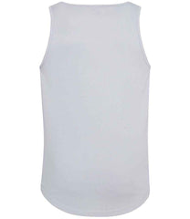 JC007 Heather Grey Back sleeveless tank top with a crew neck, made from Neoteric textured fabric with inherent wickability, UPF 30+ UV protection, self-fabric bound neckline and armholes, twin-needle curved drop hem, and a tear-out label.