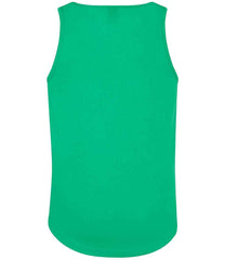 JC007 Kelly Green Back sleeveless tank top with a crew neck, made from Neoteric textured fabric with inherent wickability, UPF 30+ UV protection, self-fabric bound neckline and armholes, twin-needle curved drop hem, and a tear-out label.