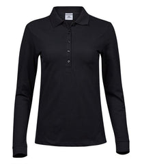 T146 - Ladies Luxury Stretch Long Sleeve Polo Shirt