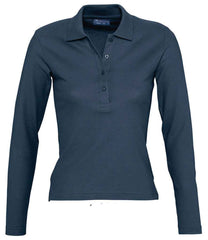 11317 - Ladies Podium Long Sleeve Cotton Pique Polo Shirt