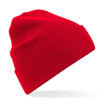 Red beanie hat on a white background