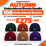 Autumn Embroidered Beanie Bundle