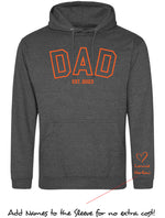 Father Day Hoodie - Dad Est… Personalised with kids names on sleeve