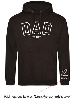Father Day Hoodie - Dad Est… Personalised with kids names on sleeve
