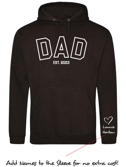 Father Day Hoodie - Dad Est… Personalised with kids names on sleeve