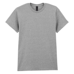 A classic short-sleeve crewneck t-shirt in heather gray, shown flat against a solid white background.