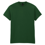 A dark green short-sleeve crewneck t-shirt shown flat against a plain white background.