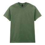A solid green short-sleeve crewneck t-shirt displayed flat against a plain white background.