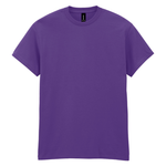 A solid purple short-sleeve crewneck t-shirt displayed flat against a plain white background.