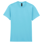 A light blue short-sleeve crewneck t-shirt displayed flat against a solid white background.