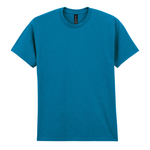A solid antique sapphire blue short-sleeve crewneck t-shirt displayed flat against a plain white background.