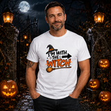 I'm With The Witch - Unisex Halloween T-Shirt