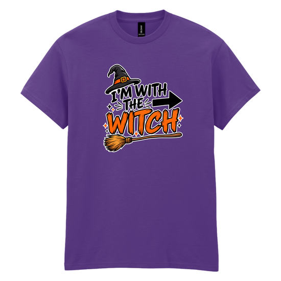 I'm With The Witch - Unisex Halloween T-Shirt