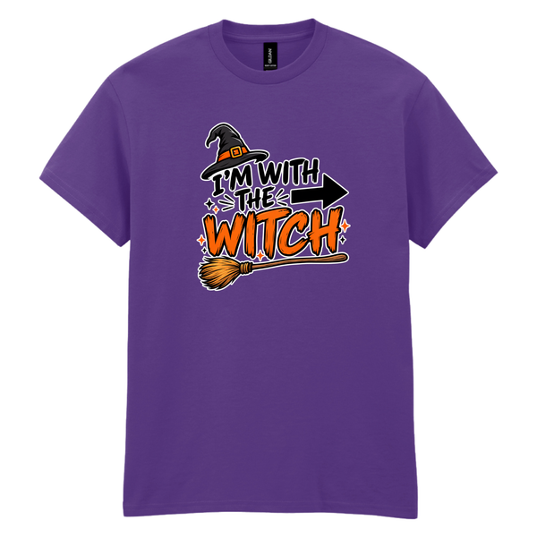 I'm With The Witch - Unisex Halloween T-Shirt
