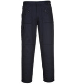 UPF rating of 50+, Belt loops. Zip fly with hook and bar over. Reinforced seat and knees, Two front patch pockets and two zip pockets with slanted entry. Two side zip pockets and two rear zip pockets, Right leg pocket with tear release fastening, WRAP Certified Production. Knee pad pockets to take knee pads PW102, 65% polyester/35% cotton, 245gsm