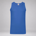A royal blue sleeveless tank top displayed against a neutral gray background.
