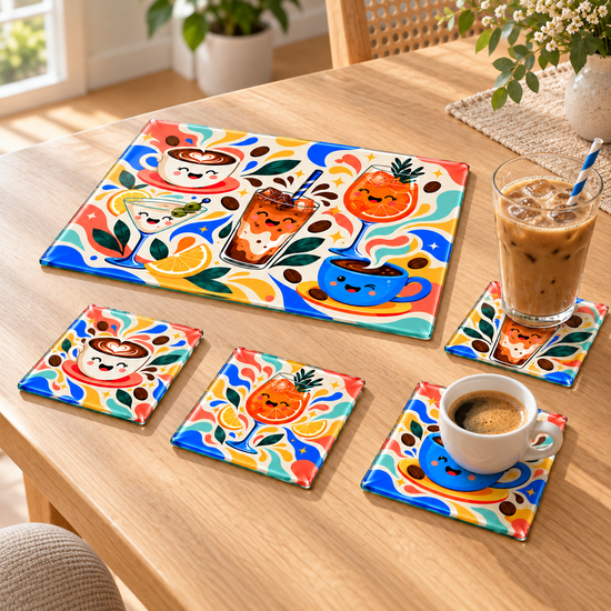 Smiling Coffee and Cocktail Parade | Place Mats (5 Pack)