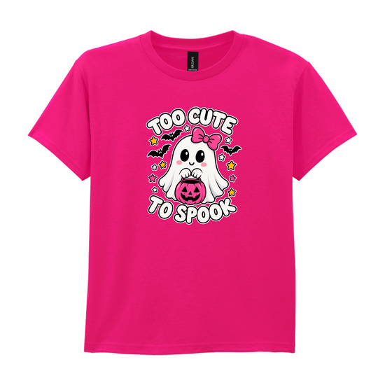 Too Cute To Spook – Kids (extra cute pink) Halloween T-Shirt