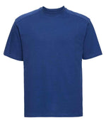 010M Bright Royal Front - short-sleeve t-shirt featuring a twin-needle coverseamed ribbed neck trim, self-fabric taped neck, double layer yoke and shoulder panels for durability, twin-needle armholes, and twin-needle sleeves and hem. Suitable for a 60°C domestic wash