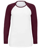 02943 - Ladies Milky Contrast Long Sleeve T-Shirt