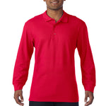 Premium Cotton Long Sleeve Double Pique Polo Shirt