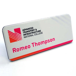 Staff Name Badge printed with logo and staff name